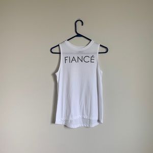 White Fiancé Tank Top